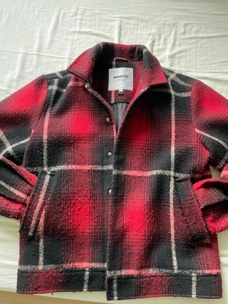 Cappotto WEMOTO a quadri rosso e nero Taglia M