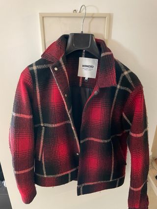 Cappotto WEMOTO a quadri rosso e nero Taglia M