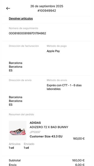 Adidas Bad Bunny Adizero SL72 Azul