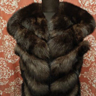 Chaleco largo zorro marrón 3/4