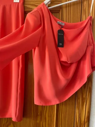 Conjunto Meryfor Falda y Top Naranja Talla 42