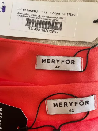 Conjunto Meryfor Falda y Top Naranja Talla 42