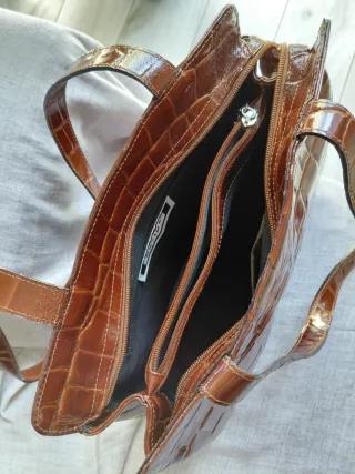 Borsa Maxima Milano Coccodrillo Marrone