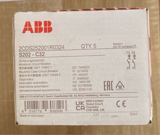 5 Magnetotérmicos ABB 2P 32A C32
