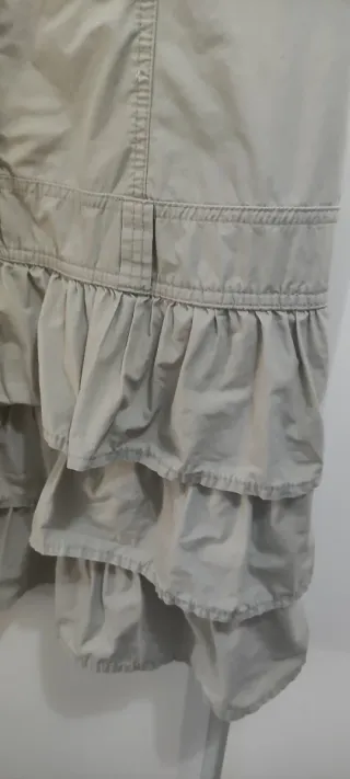Vestido corto beige mujer