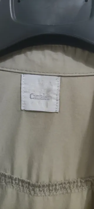 Vestido corto beige mujer