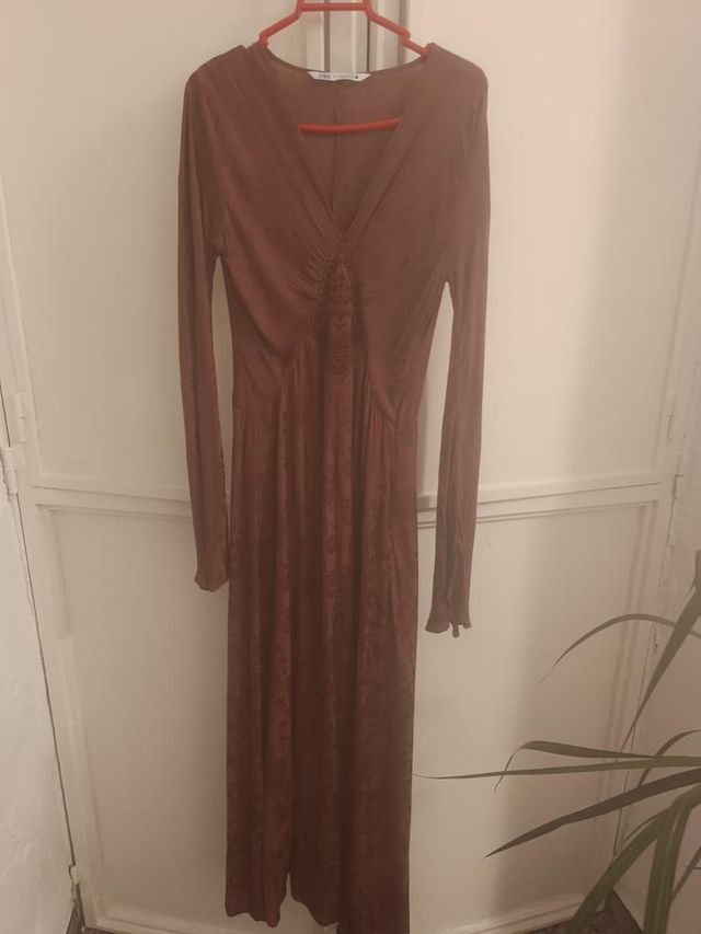 Vestido Zara BURDEOS Talla S