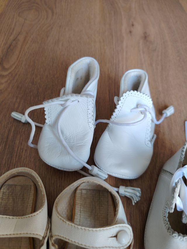 Lote Zapatitos Bebé Blancos, Rosas y Marrones