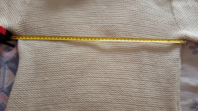 Jersey cuello vuelto talla G blanco y marrón