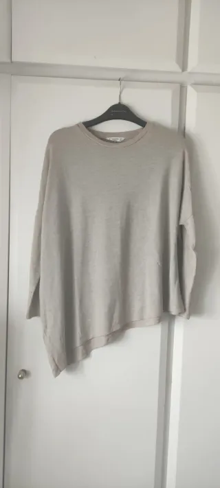 Jersey beige mujer asimétrico