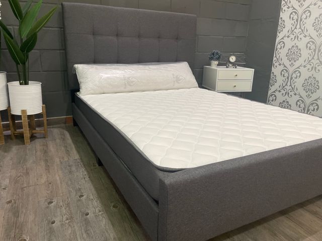 Cama completa: somier, colchón y cabecero