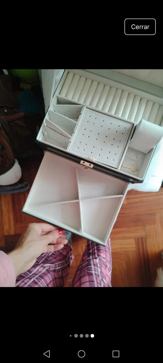 Joyero polipiel verde con llave