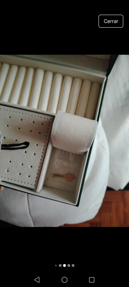 Joyero polipiel verde con llave