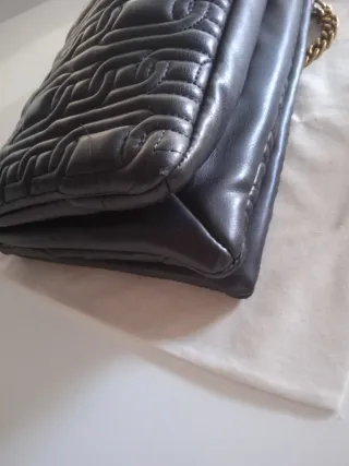 Bolso Zara Negro Acolchado Cadena Dorada