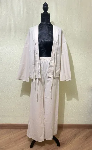 Conjunto Hindu Pantalón y Camisa Beige