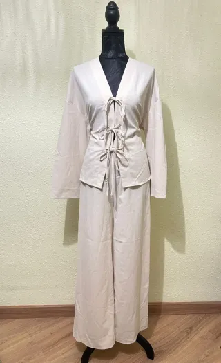 Conjunto Hindu Pantalón y Camisa Beige