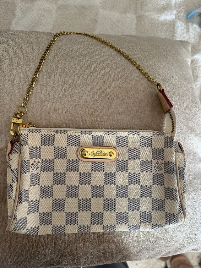 Bolso pochette Damier Beige Cadena Dorada