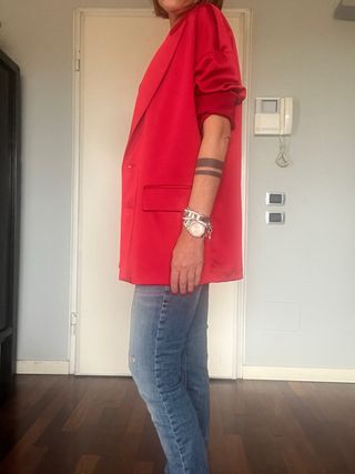 Giacca oversize rossa Bellissima giacca Rosso vivo