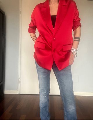 Giacca oversize rossa Bellissima giacca Rosso vivo