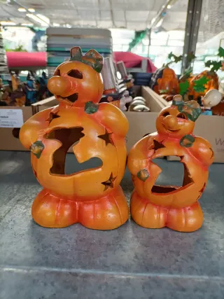 Set 4 Portacandele Zucca Halloween