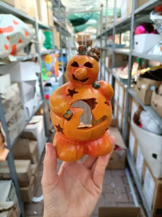 Set 4 Portacandele Zucca Halloween