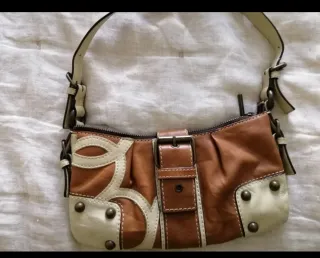 Bolso Purificación García Marrón y Blanco