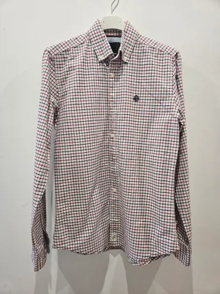 Camisa blanca de cuadros talla XS de Springfield