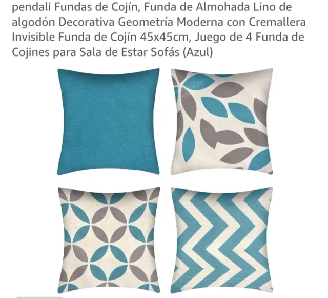 Juego 4 Fundas Cojín Geometría Moderna 45x45cm