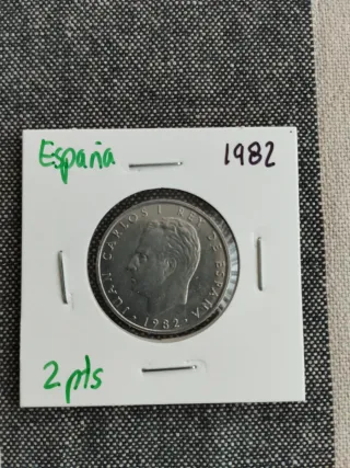 Moneda España 2 Pts 1982 alumino.