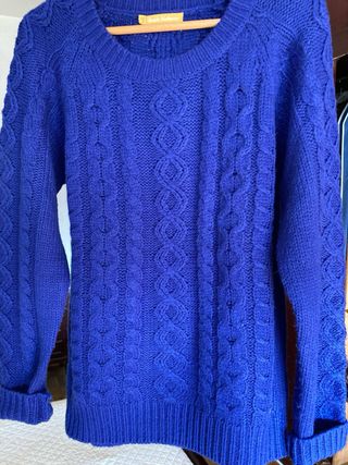 Jersey lana trenzado juvenil azul