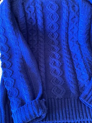 Jersey lana trenzado juvenil azul