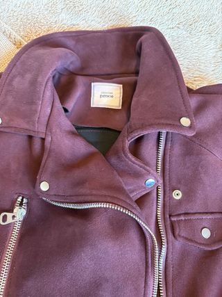 Chaqueta Biker Burgundy Suede