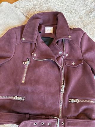 Chaqueta Biker Burgundy Suede