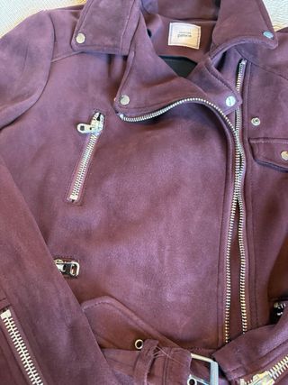 Chaqueta Biker Burgundy Suede