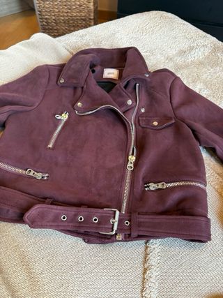 Chaqueta Biker Burgundy Suede