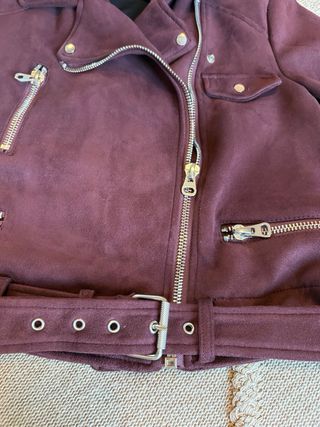 Chaqueta Biker Burgundy Suede