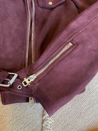 Chaqueta Biker Burgundy Suede