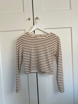 Camiseta algodón rayas manga larga