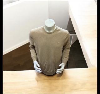 Jersey Lana Ralph Lauren Beige Bordado