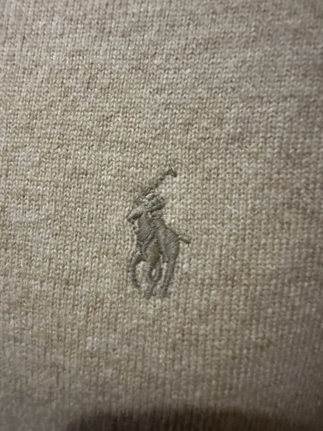 Jersey Lana Ralph Lauren Beige Bordado