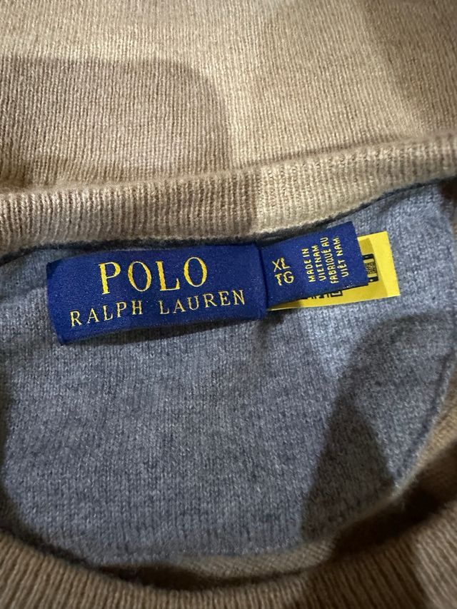 Jersey Lana Ralph Lauren Beige Bordado