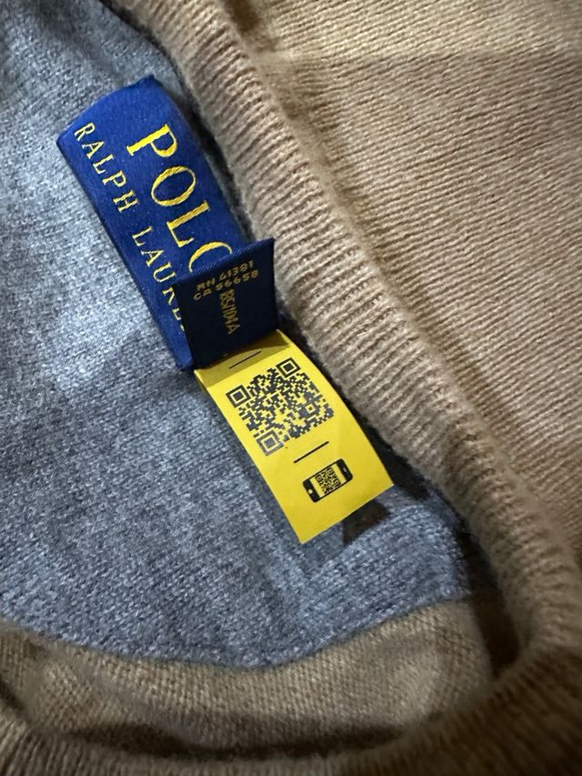 Jersey Lana Ralph Lauren Beige Bordado