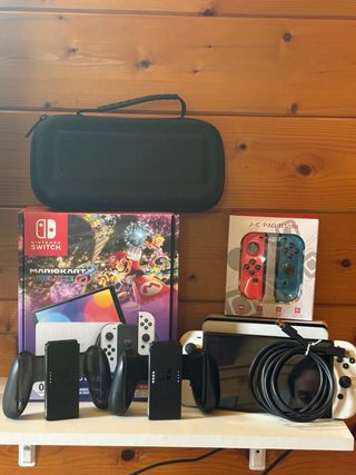  Nintendo Switch OLED + Mandos + Funda
