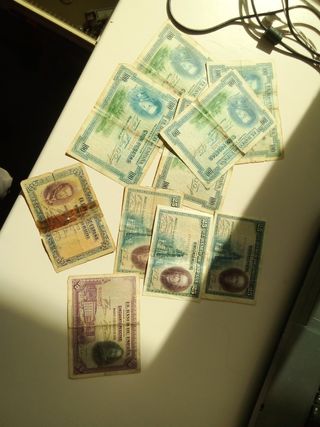 Billetes España República 100, 25, 50 Pesetas