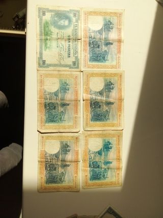 Billetes España República 100, 25, 50 Pesetas