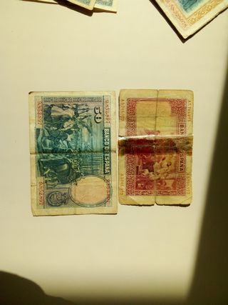 Billetes España República 100, 25, 50 Pesetas