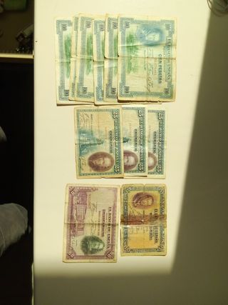 Billetes España República 100, 25, 50 Pesetas