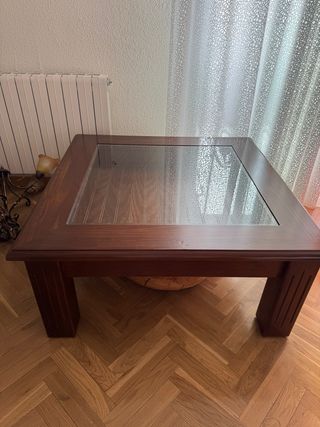 Mesa de centro madera y cristal