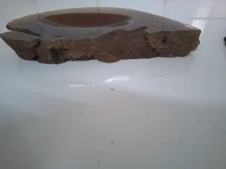 Dúo de ceniceros tallados en piedra mineral