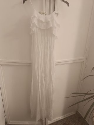 Vestido Zara Algodón Arrugado T.36